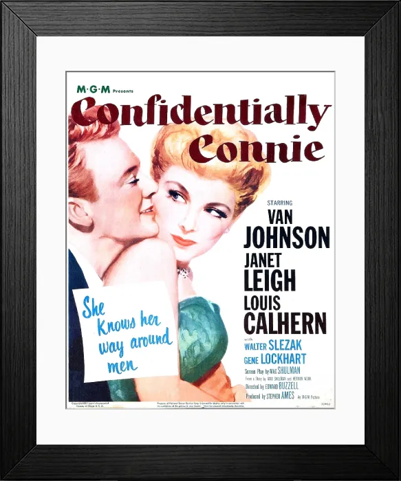 Framed Print : CONFIDENTIALLY CONNIE, US poster, Van Johnson, Janet Leigh, 1953