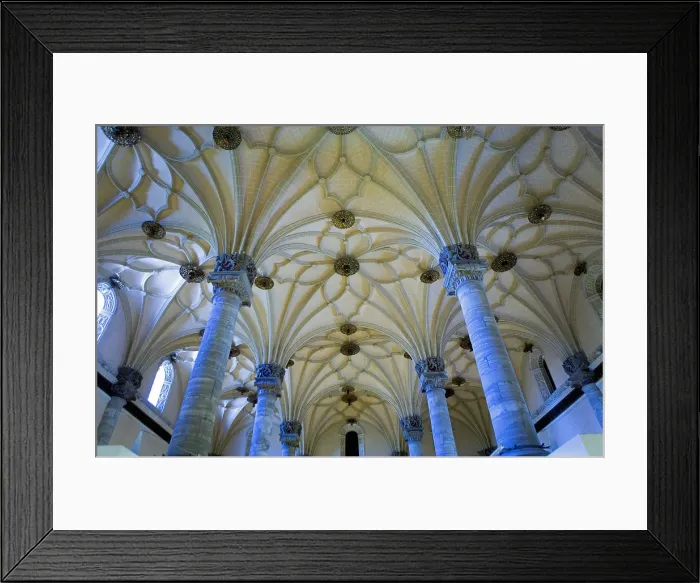 Framed Print : SPAIN. Zaragoza. Lonja (old commerce building) from 14th century. Groin vault. Renaissance art. Architecture
