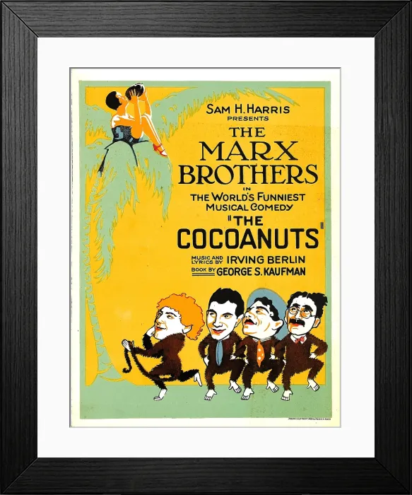 Framed Print : THE COCOANUTS, the Marx Brothers, bottom, from left: Harpo Marx, Zeppo Marx, Chico Marx, Groucho Marx, 1929