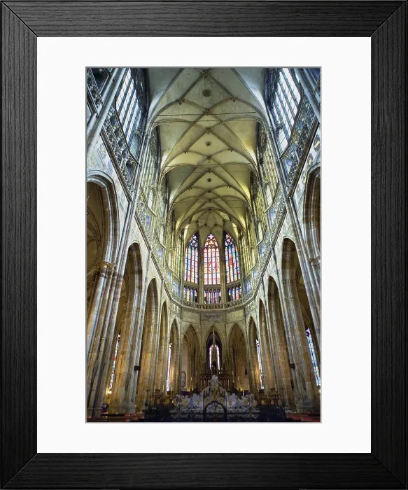 Framed Print : CZECH Rep.. Prague. Saint Vitus Cathedral. Main nave and groin vault. Gothic art. - Lucas Vallecillos / Iberfoto / Everett Collection (581368)**US SALES ONLY**