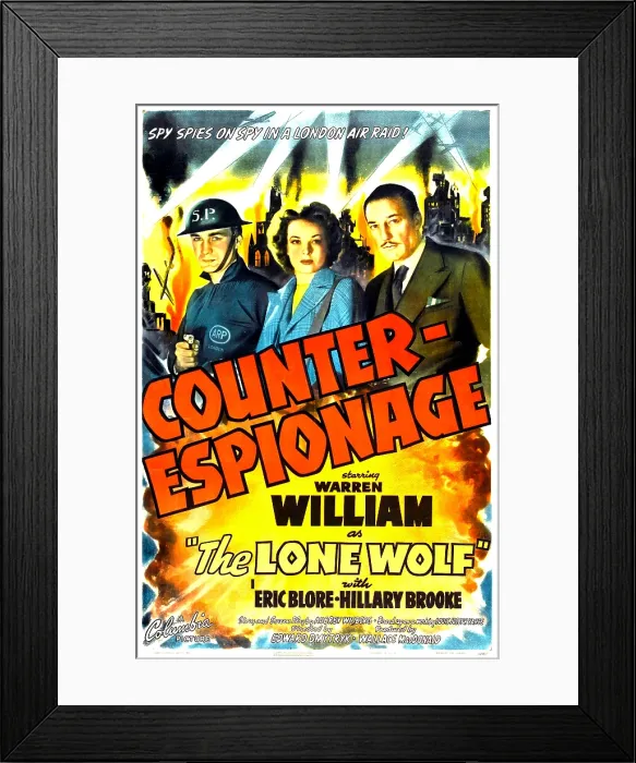 Framed Print : COUNTER-ESPIONAGE, US poster, Forrest Tucker, Hillary Brooke, Warren William, 1942