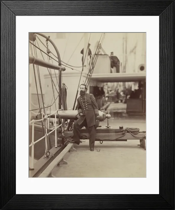 Framed Print : Admiral David D. Porter on the deck of a warship, at Hampton Roads, 1864 Framed Print : Admiral David D. Porter on the deck of a warship, at Hampton Roads, 1864