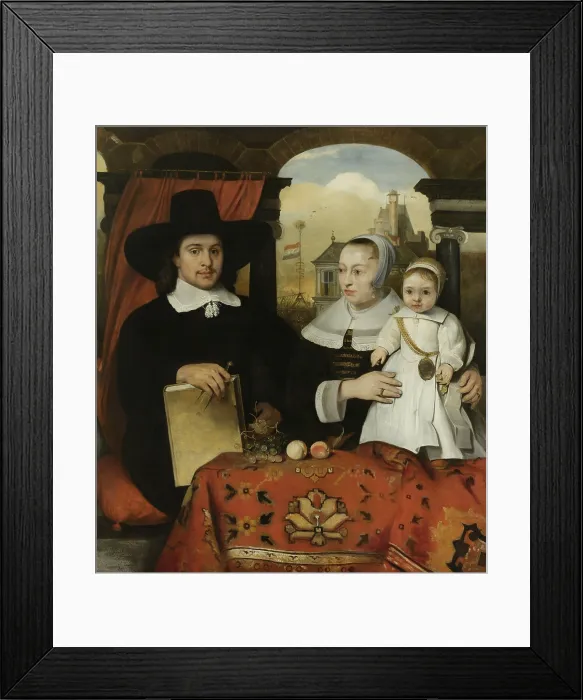 Framed Print : Family of Willem van der Helm, Municipal Architect of Leiden, by Carel Fabritius, 1656, Dutch painting, oil on canvas
