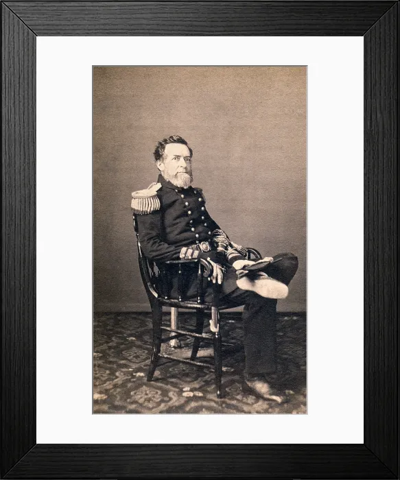 Framed Print : Union Admiral Andrew Hull Foote commanded the Western Gunboat Flotilla, and Mississippi River Squadron Framed Print : Union Admiral Andrew Hull Foote commanded the Western Gunboat Flotilla, and Mississippi River Squadron
