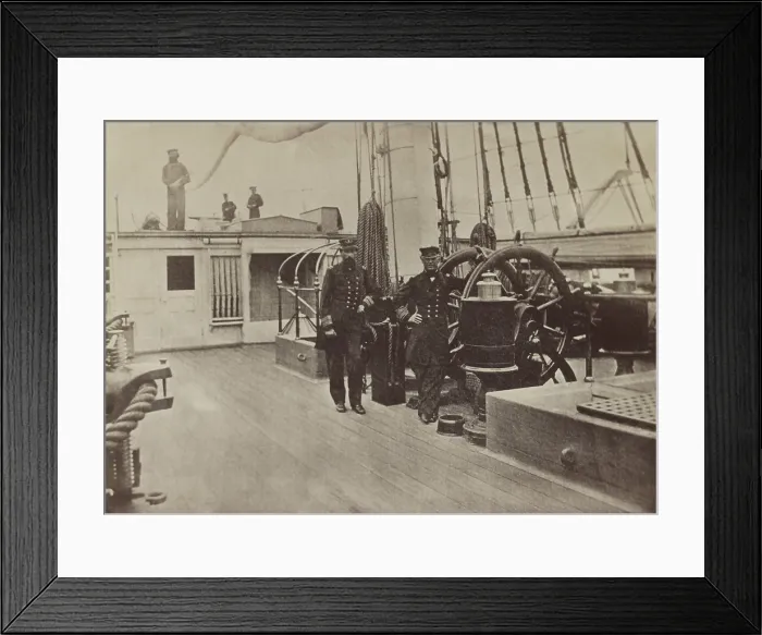 Framed Print : US Civil War. Admiral David Farragut and Captain Percival Drayton on deck of frigate USS Hartford Framed Print : US Civil War. Admiral David Farragut and Captain Percival Drayton on deck of frigate USS Hartford