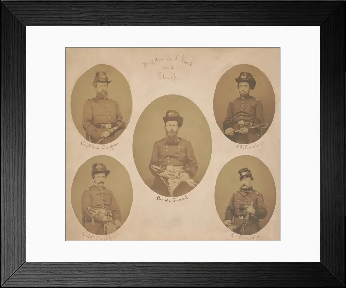 Framed Print : Union Brigadier General Ulysses Grant and his staff in Oct. 1861. They served in the Department of the West, based in Cairo, Illinois, during the US Civil War