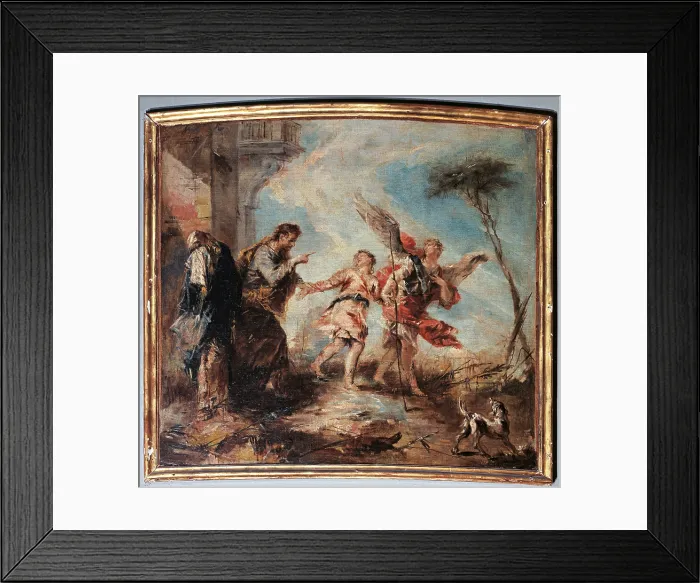 Framed Print : The Departure of Tobias, by Giovanni Antonio Guardi, 1749 - 1750, 18th Century, oil on canvas, cm 80 x 91 - Italy, Veneto, Venice, Angelo Raffaele Church. All Framed Print : The Departure of Tobias, by Giovanni Antonio Guardi, 1749 - 1750, 18th Century, oil on canvas, cm 80 x 91 - Italy, Veneto, Venice, Angelo Raffaele Church. All