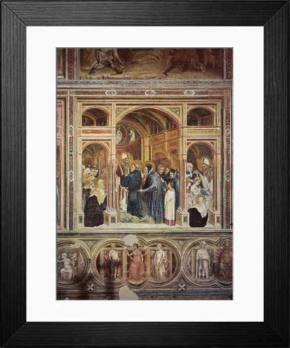 Framed Print : The Clothing (with the Religious Habit) of St Augustine, by Guariento di Arpo, 1365 - 1374 about, 14th Century, fresco, - Italy, Veneto, Padua, Eremitani Church. All