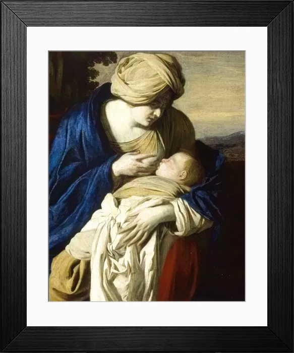 Framed Print : Rest on the Flight into Egypt, by Aniello Falcone, 1641, 17th Century, oil on canvas - Italy, Campania, Naples, Cathedral. Detail. Virgin Mary tenderly breastfeeds Baby Jesus Framed Print : Rest on the Flight into Egypt, by Aniello Falcone, 1641, 17th Century, oil on canvas - Italy, Campania, Naples, Cathedral. Detail. Virgin Mary tenderly breastfeeds Baby Jesus