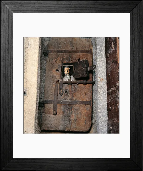 Framed Print : Monk, by Unknown Artist, 1500 - 1550 about, 16th Century, - Italy, Trentino Alto Adige, Trento, Ivano Fracena, Ivanos Castel. All. Wooden statue monk