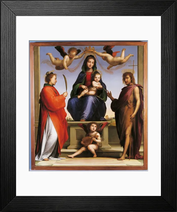 Framed Print : Madonna Enthroned with Saints, by Bartolomeo della Porta known as Fra Bartolomeo, 1509, 16th Century, oil on canvas, - Italy, Tuscany, Lucca, San Martino Cathedral. All