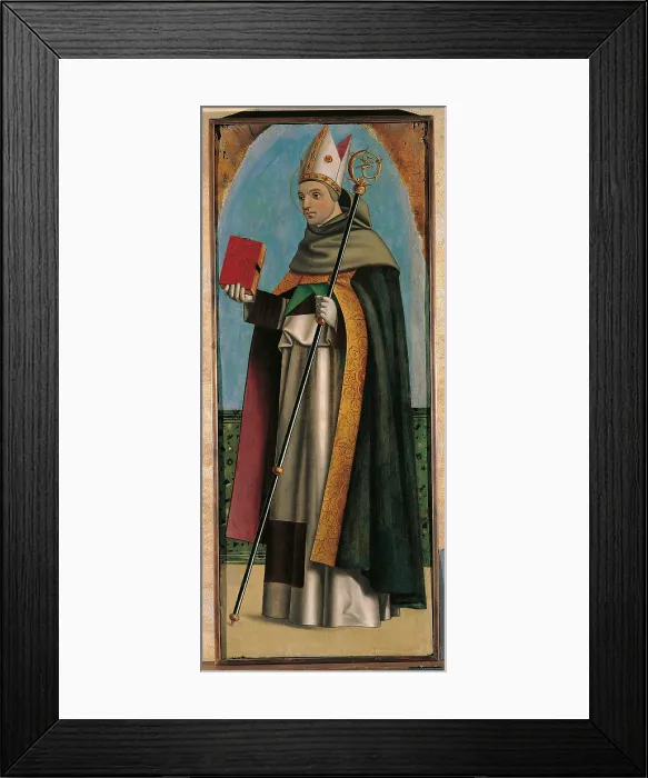 Framed Print : Saint Louis of Toulouse, by Filippo Mazzola, 15th Century, - Italy, Veneto, Padua, Cassa di Risparmio Collection. All