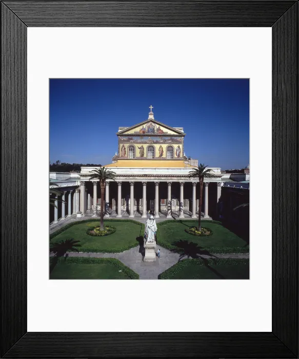 Framed Print : Basilica of St. Paul outside the Walls (Basilica di San Paolo fuori le Mura), by Belli Pasquale, 4th Century - Italy, Latium, Rome, Basilica of St. Paul outside the Walls