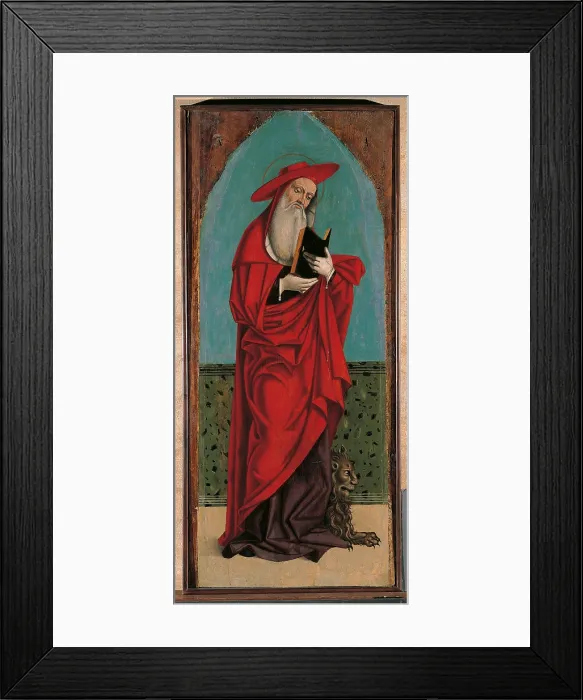 Framed Print : Saint Jerome, by Filippo Mazzola, 15th Century, - Italy, Veneto, Padua, Cassa di Risparmio Collection. All