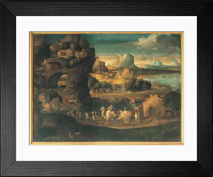 Framed Print : The Magical Procession, by attributed to Girolamo Sellari known as Girolamo da Carpi, 1525 about, 16th Century, oil on canvas, cm 116 x 156 - Italy, Lazio, Rome, Borghese Gallery