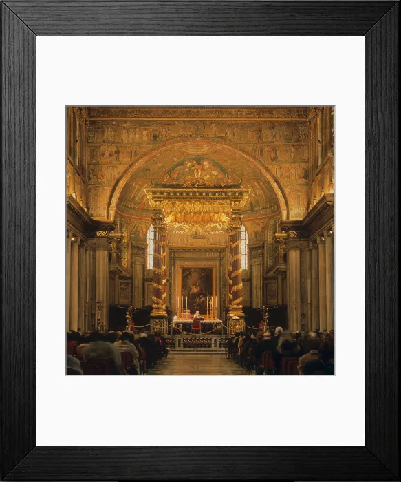 Framed Print : Basilica of Saint Mary Major, by Domenico Fontana, 423, 5th - 16th Century - Italy, Lazio, Rome, Basilica of Saint Mary Major. Detail. View of the canopy and the triumphal arch