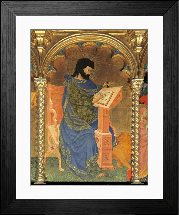 Framed Print : Polyptych of SantElena, by Michele di Matteo, 1427 - 1437 about, 15th Century, tempera and oil on panel