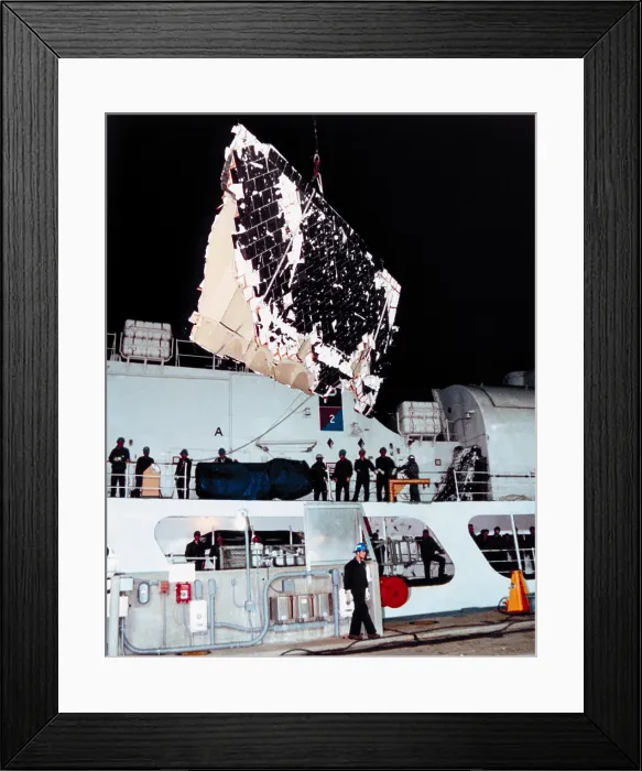 Framed Print : Space shuttle Challenger disaster. Recovery teams retrieved pieces of the Challenger from the Atlantic Ocean. Jan. 30, 1986 Framed Print : Space shuttle Challenger disaster. Recovery teams retrieved pieces of the Challenger from the Atlantic Ocean. Jan. 30, 1986