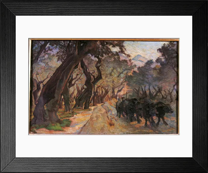 Framed Print : Oxes Among Olive Trees, by Unknown Artist, 1913, 20th Century, cm 50 x 79 - Italy, Lazio, Rome, National Gallery of Modern Art. All Framed Print : Oxes Among Olive Trees, by Unknown Artist, 1913, 20th Century, cm 50 x 79 - Italy, Lazio, Rome, National Gallery of Modern Art. All