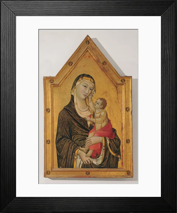 Framed Print : Madonna of Montelabate, by Leo da Siena, 14th Century, panel, - Italy, Umbria, Perugia, National Gallery of Umbria. All