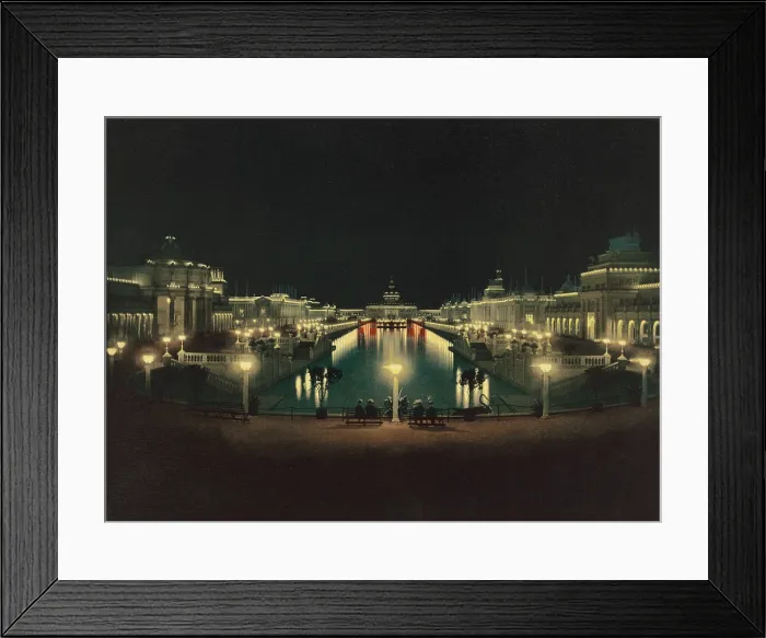 Framed Print : Night illumination Grand Court at the Trans-Mississippi and International Exposition Omaha Nebraska 1898. (BSLOC_2010_18_113) Framed Print : Night illumination Grand Court at the Trans-Mississippi and International Exposition Omaha Nebraska 1898. (BSLOC_2010_18_113)