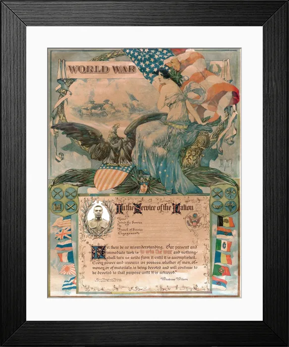 Framed Print : African American WW1 soldier photo in commercial print. 1919 Framed Print : African American WW1 soldier photo in commercial print. 1919