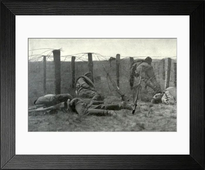 Framed Print : Russian WW1 soldiers who died entangled in battlefield barbed wire. 1917. (BSLOC_2012_4_153) Framed Print : Russian WW1 soldiers who died entangled in battlefield barbed wire. 1917. (BSLOC_2012_4_153)