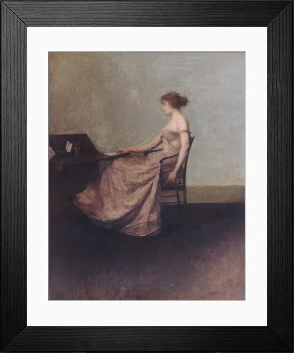 Framed Print : THE LETTER, by Thomas Wilmer Dewing, 1895-1900, American painting, oil on canvas Framed Print : THE LETTER, by Thomas Wilmer Dewing, 1895-1900, American painting, oil on canvas
