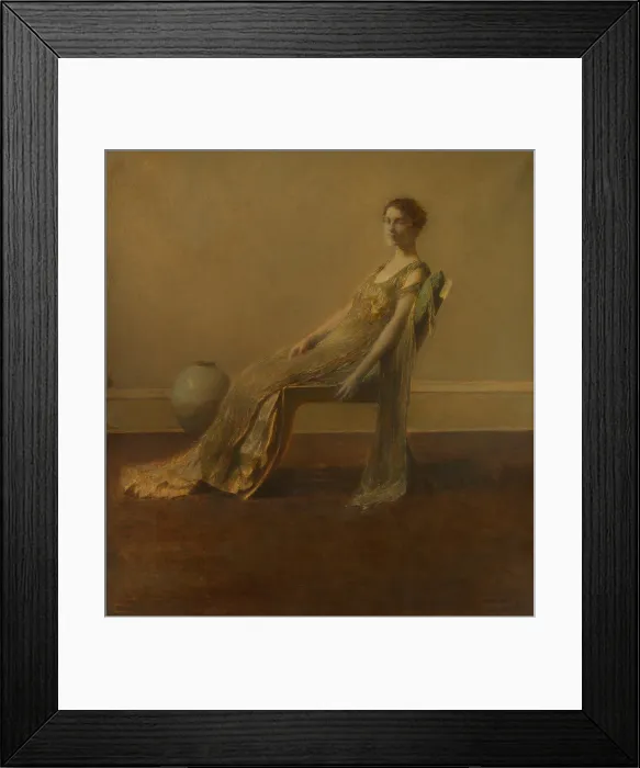 Framed Print : GREEN AND GOLD, by Thomas Wilmer Dewing, 1917, American painting, oil on canvas Framed Print : GREEN AND GOLD, by Thomas Wilmer Dewing, 1917, American painting, oil on canvas
