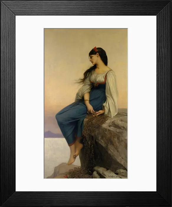 Framed Print : GRAZIELLA, by Jules-Joseph Lefebvre, 1878, French painting, oil on canvas