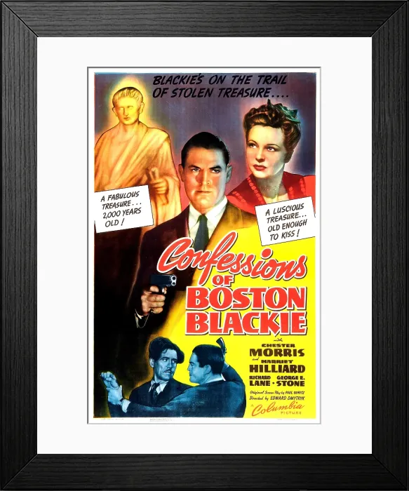 Framed Print : CONFESSIONS OF BOSTON BLACKIE, US poster, center from left: Chester Morris, Harriet Hilliard, 1941