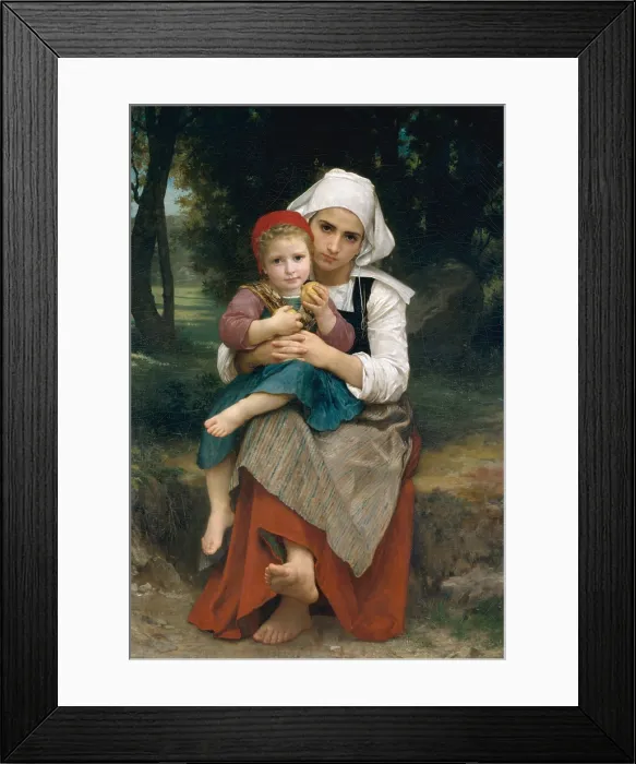 Framed Print : BRETON BROTHER AND SISTER, by William Bouguereau, 1871, French painting, oil on canvas Framed Print : BRETON BROTHER AND SISTER, by William Bouguereau, 1871, French painting, oil on canvas