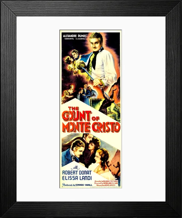 Framed Print : THE COUNT OF MONTE CRISTO, top: Robert Donat, bottom from left: Robert Donat, Elissa Landi, 1934 Framed Print : THE COUNT OF MONTE CRISTO, top: Robert Donat, bottom from left: Robert Donat, Elissa Landi, 1934