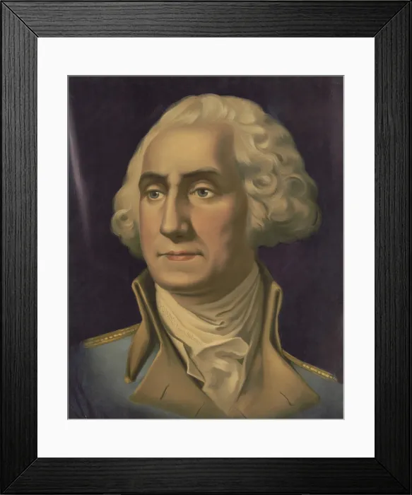 Framed Print : George Washington, portrait chromolithograph portrait published by Dr. D. Jaynes Family Medicines, in the mid-19th century, c. 1840-60 (BSLOC_2019_4_181)