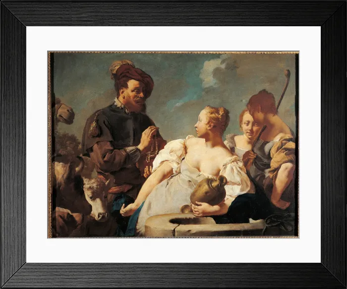 Framed Print : Rebecca at the Well, by Giovan Battista Piazzetta, 1740, 18th Century, oil on canvas, cm 102 x 137 - Italy, Lombardy, Milan, Brera Art Gallery. All