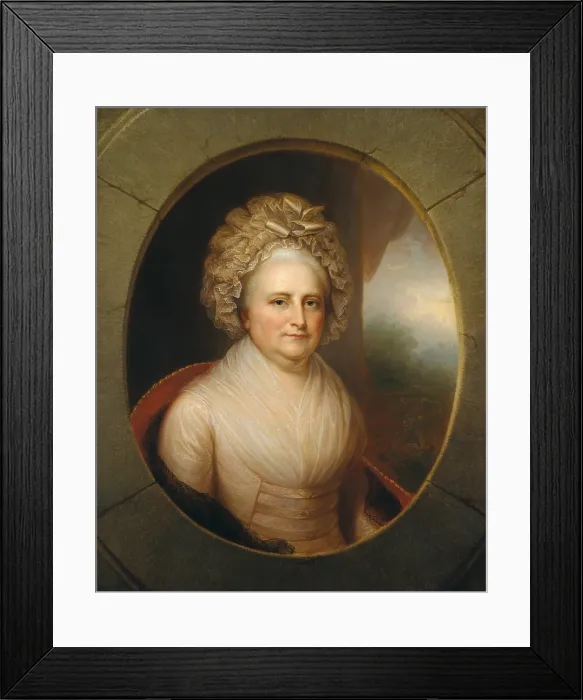 Framed Print : Martha Washington, by Rembrandt Peale, c. 1850, American painting, oil on canvas Framed Print : Martha Washington, by Rembrandt Peale, c. 1850, American painting, oil on canvas