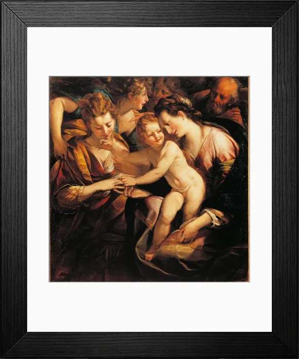 Framed Print : The Mystic Marriage of St Catherine, by Giulio Cesare Procaccini, 1620 about, 17th Century, oil on canvas, cm 149 x 145 - Italy, Lombardy, Milan, Brera Art Gallery. All