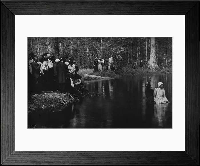 Framed Print : An African American full immersion baptism at Aiken, South Carolina, c. 1900-1906. (BSLOC_2017_20_153)