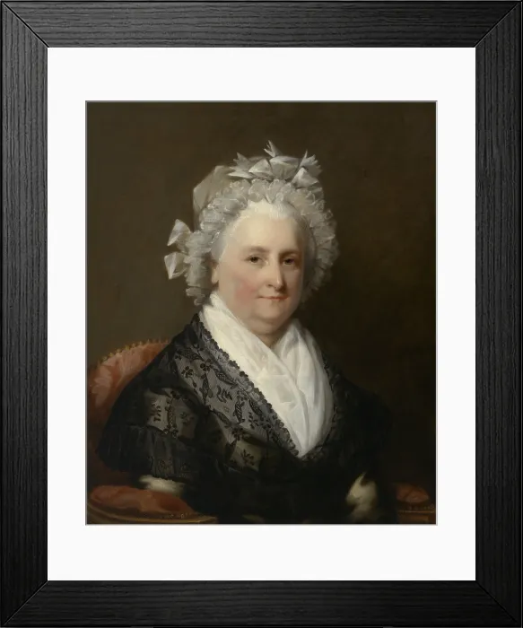 Framed Print : Martha Washington, by unknown artist after Gilbert Stuart or Charles Willson Peale, 1800-1825, American painting, oil on canvas