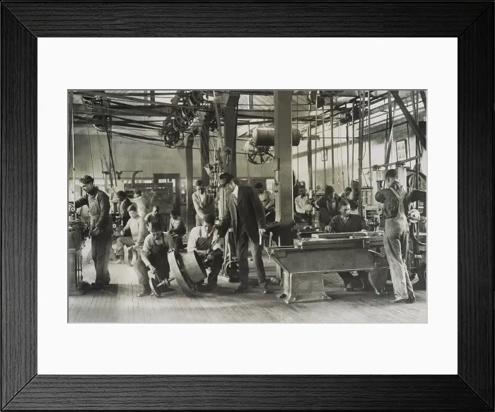Framed Print : African Americans learning industrial mechanics in the Machine Division at Tuskegee Institute, 1902 (BSLOC_2017_20_133)