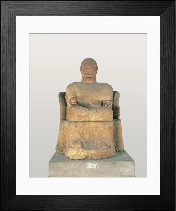 Framed Print : Cinerary Statue, Chiusi, by Unknown Artist, 6th Century b.C. -, - Italy, Sicily, Palermo, Antonio Salinas Archaeological Museum. All Framed Print : Cinerary Statue, Chiusi, by Unknown Artist, 6th Century b.C. -, - Italy, Sicily, Palermo, Antonio Salinas Archaeological Museum. All