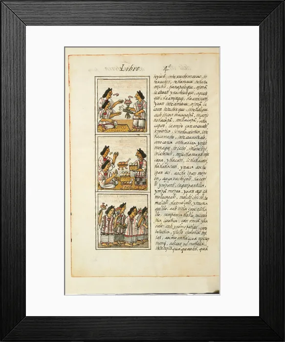 Framed Print : Historia General de las Cosas de Nueva Espaa Aztec Chronicles, by Unknown Artist, 1575 - 1577 about, 16th Century, - Italy, Tuscany, Florence, Medicean Laurentian Library. All