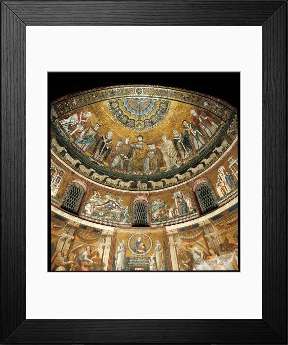 Framed Print : Enthroned Madonna, Christ and the Apostles. Stories of the Virgin