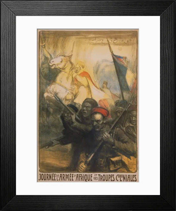 Framed Print : Army of Africa soldiers, from French colonies, who fought for France in WW1. 170, 000 soldiers, mostly from Algeria, Tunisia, and Morocco were in the French Armie Framed Print : Army of Africa soldiers, from French colonies, who fought for France in WW1. 170, 000 soldiers, mostly from Algeria, Tunisia, and Morocco were in the French Armie