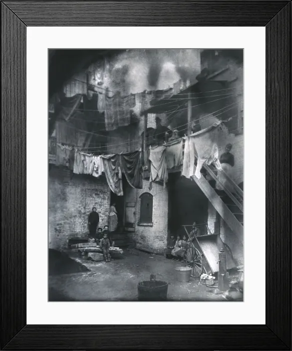 Framed Print : COURT AT 14 BAXTER STREET, by Jacob Riis, c. 1888-1890 Framed Print : COURT AT 14 BAXTER STREET, by Jacob Riis, c. 1888-1890