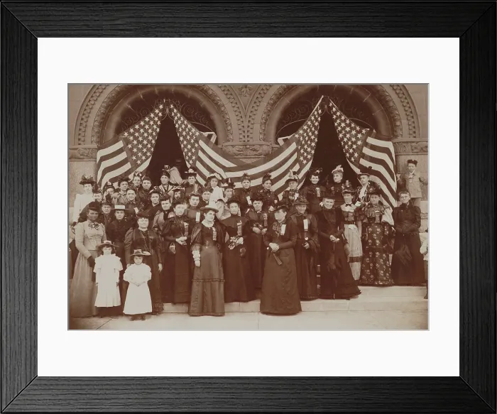 Framed Print : Female delegates to the First Illinois State Temperence Convention in Dwight, Illinois, June 27-28, 1893 (BSLOC_2018_2_115)