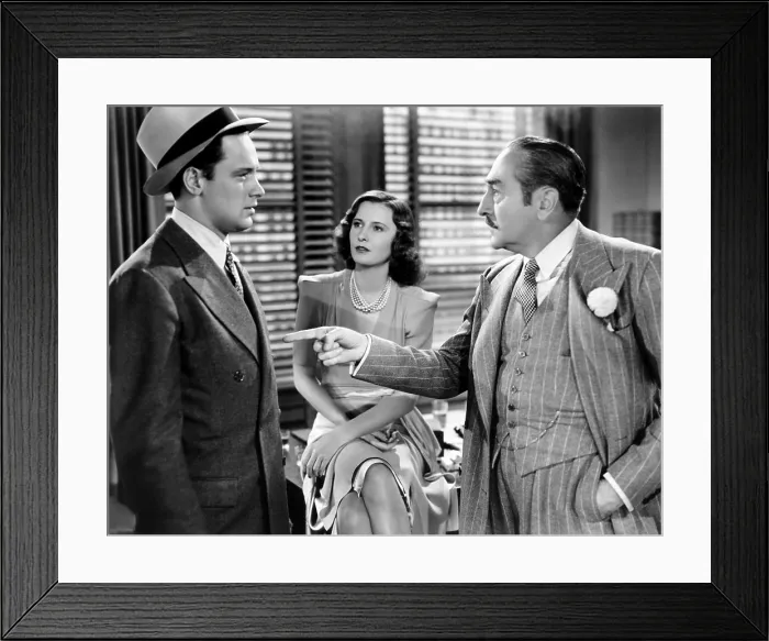 Framed Print : GOLDEN BOY, from left: William Holden, Barbara Stanwyck, Adolphe Menjou, 1939