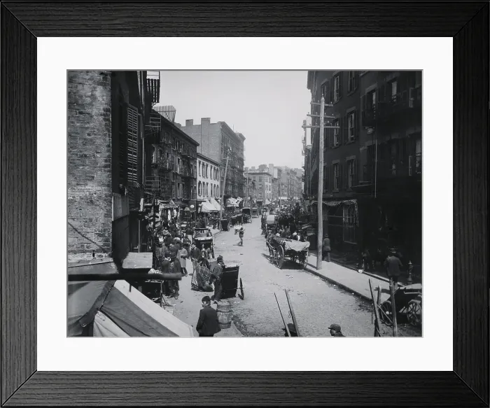 Framed Print : THE BEND, by Jacob Riis, c. 1888-90. The infamous Mulberry Bend of the Five Points neighborhood of the poor and homeless