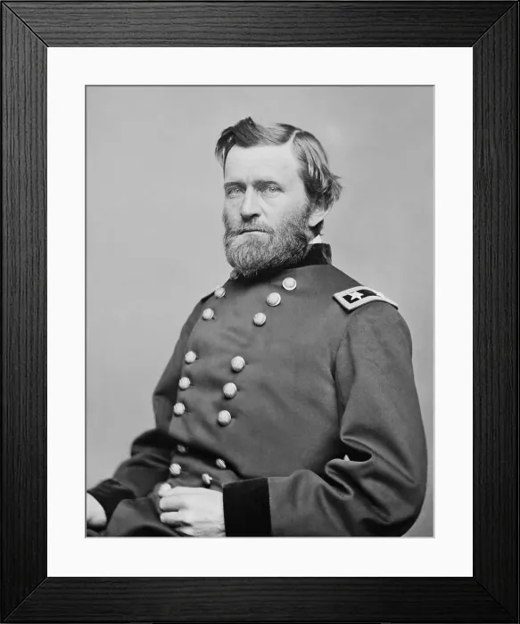 Framed Print : US Civil War Major General, Ulysses Grant, traveled to Washington, DC, in March 1864 to receive his promotion to Lieutenant General from President Abraham Lincoln