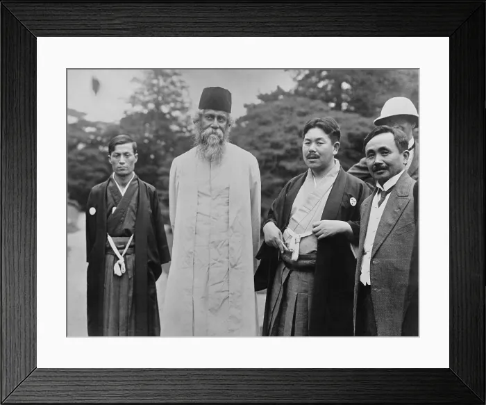 Framed Print : Rabindranath Tagore in Japan c. 1915-1920. He received the 1913 Nobel Prize in Literature, the first non-European to be so honored (BSLOC_2016_11_191)